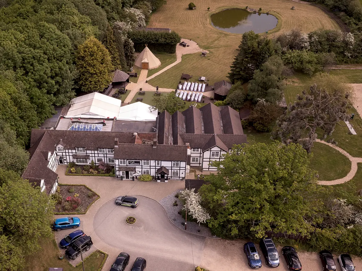 Aerial view of hotel grounds